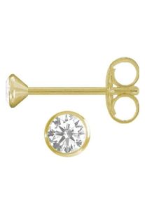 Paar Ohrstecker Firetti "Schmuck Geschenk Gold 333 Ohrschmuck "Solit&auml;r", gold (gelbgoldfarben, kristallwei&szlig;), Ohrringe, Damen, 2,5mm, Gelbgold 333, Paar Ohrstecker, mit Zirkonia (synth.)
