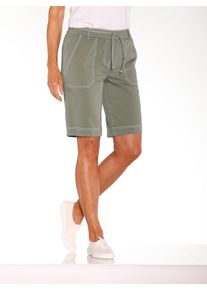 Jeansbermudas Classic Basics, Damen, Gr. 46, Normalgr&ouml;&szlig;en, gr&uuml;n (khaki), 98% Baumwolle, 2% Elasthan, unifarben, kurz, Jeans Jeansbermudas