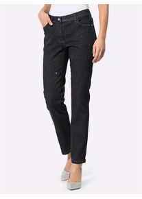 CR&Eacute;ATION L 5-Pocket-Jeans CREATION L, Damen, Gr. 46, Normalgr&ouml;&szlig;en, blau (dunkelblau), 56% Baumwolle, 19% Polyester, 14% Lyocell, 10% Viskose, 1% Elasthan, unifarben, lang, Jeans 5-Pocket-Jeans