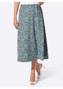 Sommerrock Classic Basics, Damen, Gr. 40, ozean, wei&szlig;, bedruckt, 100% Polyester, gemustert, gepunktet, wadenlang, R&ouml;cke Sommerrock