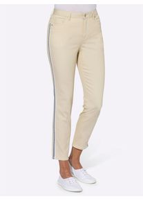 7/8-Jeans Casual Looks, Damen, Gr. 48, Normalgr&ouml;&szlig;en, beige (beige, denim), 72% Baumwolle, 25% Polyester, 3% Elasthan, unifarben, 7/8-L&auml;nge, Jeans 7/8-Jeans
