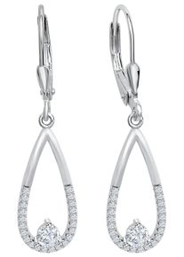 Paar Ohrh&auml;nger Firetti "Schmuck Geschenk Silber 925 Ohrschmuck Patentbrisur Tropfen", silber (silberfarben, kristallwei&szlig;, kristallwei&szlig;), Ohrringe, Damen, Silber 925 (Sterlingsilber), Paar Ohrh&auml;nger, mit Zirkonia (synth.)
