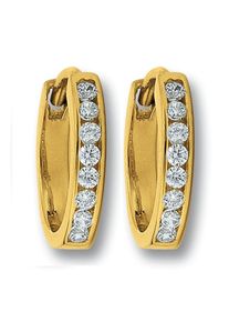 Paar Creolen ONE ELEMENT "Zirkonia Ohrringe Creolen aus 333 Gelbgold", gold, Ohrringe, Damen, Gelbgold 333, Paar Creolen