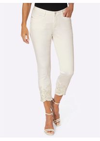 7/8-Jeans Lady, Damen, Gr. 46, Normalgr&ouml;&szlig;en, beige (ecru), 98% Baumwolle, 2% Elasthan, unifarben, 7/8-L&auml;nge, Jeans 7/8-Jeans