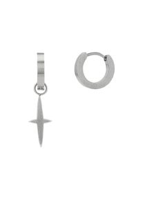 Paar Creolen Amor "inkl. 1 Kreuz-Anh&auml;nger", edelstahlfarben, Ohrringe, Damen, Edelstahl, Paar Creolen