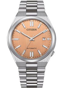 Automatikuhr Citizen "TSUYOSA 60h", silber (silberfarben, bronzefarben), Armbanduhren, Damen, Automatikuhr, Armbanduhr, Damenuhr, Herrenuhr, Edelstahlarmband, Saphirglas, Datum