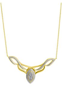 Kette mit Anh&auml;nger Firetti "Schmuck Geschenk Silber 925 Halsschmuck Halskette Statement Navette", silber (gelbgoldfarben, silberfarben), Halsketten, Damen, 0,02, Diamanten Silber 925 (Sterlingsilber), L: 45 B: 1,1mm, Diamanten, Silber 925 (Sterlingsilber), Kette mit Anh&auml;nger, mit Diamanten, B:1,1mm