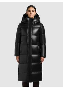 Steppmantel Khujo "RACHEL2 SHINY", Damen, Gr. XXL (44), schwarz, Steppware, Obermaterial: 100% Polyester. Futter: 100% Nylon. Wattierung: 100% Polyester, unifarben, ca. Mitte Wade, M&auml;ntel Steppmantel