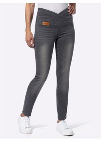 Bequeme Jeans Casual Looks, Damen, Gr. 48, Normalgr&ouml;&szlig;en, schwarz (anthrazit, grau, denim), 81% Baumwolle, 17% Polyester, 2% Elasthan, unifarben, lang, Jeans Bequeme Jeans