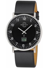 Funkuhr MASTER TIME "Basic", schwarz (schwarz, schwarz), Armbanduhren, Herren, Funkuhr, Armbanduhr, Quarzuhr, Herrenuhr, Datum, Langzeitbatterie