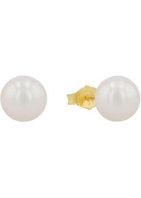 Paar Ohrstecker Amor "2013428", gold (gelbgoldfarben), Ohrringe, Damen, 7mm, Gelbgold 375, Paar Ohrstecker, Made in Germany - mit S&uuml;&szlig;wasserzuchtperle