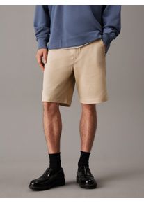 Chinoshorts Calvin Klein Jeans "COTTON CHINO SHORT 9 IN", Herren, Gr. 31, N-Gr, wei&szlig; (wei&szlig; pepper), Web, Obermaterial: 97% Baumwolle, 3% Elasthan, unifarben, normal kniefrei, Hosen Chinoshorts, in Unifarbe