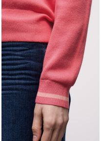 Strickpullover Street One, Damen, Gr. 36, striking coral, Strick, Obermaterial: 60% Viskose, 20% Baumwolle, 20% Nylon, unifarben mit Farbeinsatz, bequem h&uuml;ftbedeckend, Rundhals, B&uuml;ndchen, Pullover Strickpullover, mit Kontrastdetails