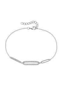 Armband Firetti "Schmuck Geschenk Silber 925 Armschmuck Armkette Zwischenteil oval", silberfarben, kristallwei&szlig;, kristallwei&szlig;, Armb&auml;nder, Damen, 21cm, Silber 925 (Sterlingsilber), Armband, mit Zirkonia (synth.)