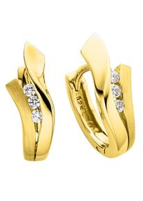 Paar Creolen Bruno Banani "Schmuck Geschenk Silber 925 Ohrschmuck Ohrringe", gold (gelbgoldfarben, wei&szlig;, kristallwei&szlig;), Ohrringe, Damen, Silber 925 (Sterlingsilber), Paar Creolen, mit Zirkonia (synth.)