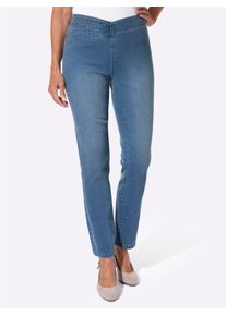 Bequeme Jeans Inspirationen, Damen, Gr. 46, Normalgr&ouml;&szlig;en, blau, bleached, 81% Baumwolle, 17% Polyester, 2% Elasthan, unifarben, lang, Jeans Bequeme Jeans