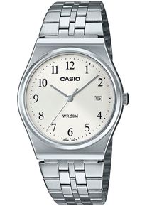 Quarzuhr, silber (silberfarben), CASIO TIMELESS COLLECTION, Armbanduhren, Damen, Quarzuhr, Armbanduhr, Herrenuhr, Damenuhr, analog, Datum, Edelstahlarmband