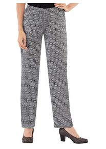 Schlupfhose Classic Basics, Damen, Gr. 46, Normalgr&ouml;&szlig;en, schwarz (schwarz raute), 52% Polyester, 48% Viskose, gemustert, lang, Hosen Schlupfhose