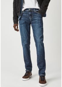 Slim-fit-Jeans Pepe Jeans "HATCH", Herren, Gr. 31, L&auml;nge 34, blau (schwarz used), Denim/Jeans, Obermaterial: 93% Baumwolle, 5% Elastomultiester, 2% Elasthan, Abriebeffekte, schmal lang, Jeans Slim-fit-Jeans