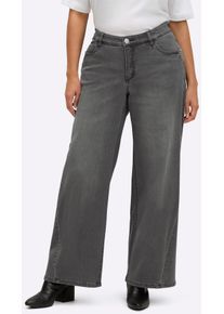 Bequeme Jeans sheego, Damen, Gr. 54, Normalgr&ouml;&szlig;en, stone, grau, denim, 95% Baumwolle, 3% Polyester, 2% Elasthan, unifarben, lang, Jeans Bequeme Jeans