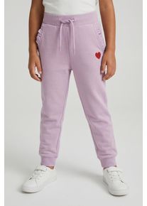 Sweathose name it "NMFVIMA SWE PANT BRU NOOS", M&auml;dchen, Gr. 122, N-Gr, winsome orchid, Sweatware, Obermaterial: 60% Baumwolle, 40% Polyester, unifarben, Basic normal, Hosen Sweathose, mit s&uuml;&szlig;em R&uuml;schendetail