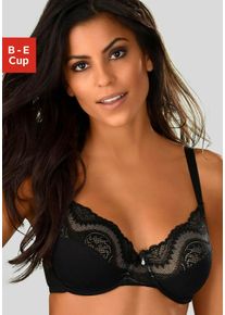 B&uuml;gel-BH Petite Fleur Gold, Damen, Gr. 90, Cup E, schwarz, Spitze, Obermaterial: 88% Polyamid, 12% Elasthan, BHs B&uuml;gel-BH, mit Obercup aus floraler Spitze, sexy Dessous