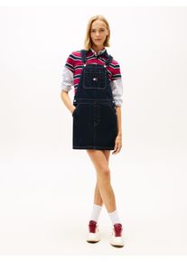 Latzkleid Tommy Jeans "DUNGAREE DENIM DRESS EI5050 EXT", Damen, Gr. XXXL(46), N-Gr, denim schwarz, Web, Obermaterial: 100% Baumwolle, unifarben, regular fit, eckiger Ausschnitt, Kleider Latzkleid