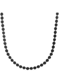 Kette ohne Anh&auml;nger s.Oliver "2038004", schwarz (edelstahlfarben, schwarz), Halsketten, Herren, Edelstahl, L: 55 B: 6mm, Kette ohne Anh&auml;nger, mit Achat, B:6mm