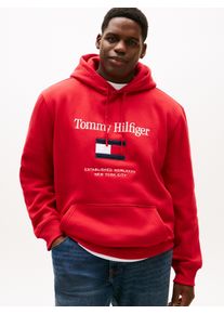 Tommy Hilfiger Big & Tall Hoodie "BT-TOMMY EMBRO FLAG", Herren, Gr. 4XL, medium rot, Sweatware, Obermaterial: 64% Baumwolle, 36% Polyester, TOMMY HILFIGER BIG & TALL, regular fit normal, Rippb&uuml;ndchen, Sweatshirts Hoodie, Gro&szlig;e Gr&ouml;&szlig;en