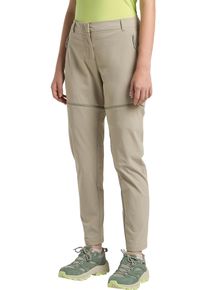 Zip-off-Hose Jack Wolfskin "HIKEOUT ZIP OFF PANTS W", Damen, Gr. 46, Normalgr&ouml;&szlig;en, grau (stone), Obermaterial: 86% Polyamid, 14% sonstige Fasern. Futter: 100% Polyester, Hosen Zip-off-Hose