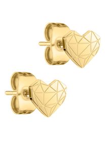 Paar Ohrstecker Liebeskind Berlin "Herz", gold (gelbgoldfarben), Ohrringe, Damen, Edelstahl, Paar Ohrstecker