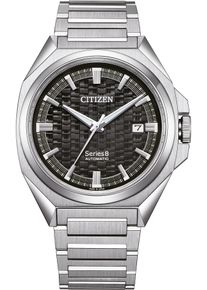 Automatikuhr Citizen "Series 8", silber (silberfarben, schwarz), Armbanduhren, Damen, Automatikuhr, Armbanduhr, Herrenuhr, Mechanische Uhr, Saphirglas, Edelstahlarmband