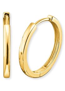 Paar Creolen Engelsrufer "Keep it so simple", gold (gelbgoldfarben, kristallwei&szlig;), Ohrringe, Damen, 24mm, Silber 925 (Sterlingsilber), Paar Creolen