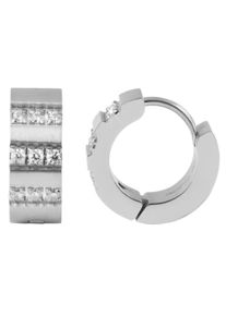 Adelia&acute;s Paar Creolen ADELIA&acute;S "Damen Ohrringe &iquest; Klappcreole aus Edelstahl mit Strass Steinchen", silber, Ohrringe, Damen, Edelstahl, Paar Creolen