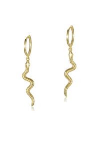 Paar Creolen Firetti "Schmuck Geschenk Silber 925 Ohrschmuck Ohrringe Schlange", gelbgoldfarben, Ohrringe, Damen, 11,7mm, Silber 925 (Sterlingsilber), Paar Creolen, Made in Germany