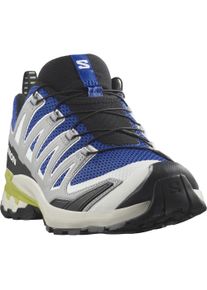 Trailrunningschuh Salomon "XA PRO 3D V9", Herren, Gr. 47, blau (nautical blau, alloy, schwarz citron), Synthetik, Textil, Schuhe Trailrunningschuh, wasserdicht