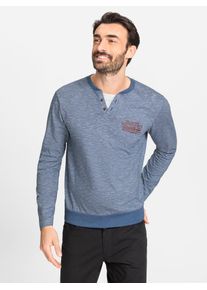 Langarmshirt Catamaran "Langarm-Shirt", Herren, Gr. 52/54, blau (jeansblau, meliert), 100% Baumwolle, meliert, Shirts Langarmshirt