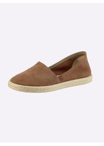 Slipper Casual Looks, Damen, Gr. 37, cognac, Veloursleder, Schuhe Slipper