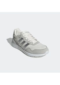 Sneaker adidas Sportswear "RUN 60S 4.0", Damen, Gr. 43, chalk wei&szlig;, silber metallic, grau two, Leder, Textil, Schuhe Sneaker