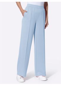 Sweathose Heine, Damen, Gr. 46, Normalgr&ouml;&szlig;en, eisblau, 55% Viskose, 40% Polyester, 5% Elasthan, unifarben, Hosen Sweathose