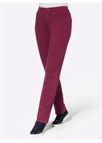 5-Pocket-Jeans Classic Basics, Damen, Gr. 46, Normalgr&ouml;&szlig;en, rot (bordeaux), 98% Baumwolle, 2% Elasthan, unifarben, lang, Jeans 5-Pocket-Jeans