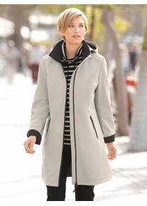 Softshelljacke Casual Looks, Damen, Gr. 52, grau (stein), 94% Polyester, 6% Elasthan, unifarben, figurumspielend, Jacken Softshelljacke