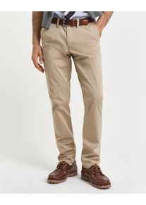 Chinohose Gant "SLIM TWILL CHINOS", Herren, Gr. 30, L&auml;nge 34, gr&uuml;n (schwarz khaki), Twill, Obermaterial: 98% Baumwolle, 2% Elasthan, unifarben, slim fit kn&ouml;chellang, Hosen Chinohose, mit gef&uuml;tterten Seitentaschen