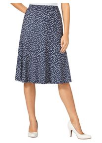 Jerseyrock CLASSIC, Damen, Gr. 44, blau (marine, wei&szlig;, bedruckt), 95% Polyester, 5% Elasthan, bedruckt, gebl&uuml;mt, gemustert, mehrfarbig, knielang, R&ouml;cke Jerseyrock