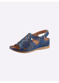 Sandalette Gemini, Damen, Gr. 38, blau (mittelblau), Glattleder, Schuhe Sandalette