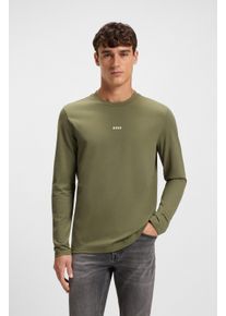 Langarmshirt BOSS Orange "TChark", Herren, Gr. S, gr&uuml;n (open gr&uuml;n342), Single Jersey, Obermaterial: 96% Baumwolle, 4% Elasthan, unifarben, regular fit h&uuml;ftlang, Rundhals, Shirts Langarmshirt, mit Rundhalsausschnitt