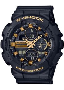 Chronograph Casio G-SHOCK, schwarz (schwarz, goldfarben), Armbanduhren, Damen, Chronograph, Quarzuhr, Armbanduhr, Damen, Herren,Digitaluhr, bis 20 bar wasserdicht