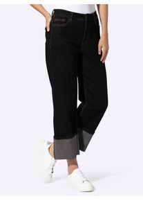 Bequeme Jeans Heine, Damen, Gr. 38, Normalgr&ouml;&szlig;en, schwarz denim, 98% Baumwolle, 2% Elasthan, unifarben, 7/8-L&auml;nge, Jeans Bequeme Jeans