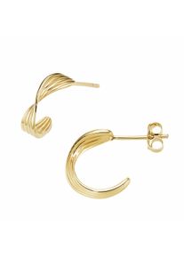 Paar Ohrstecker Firetti "Schmuck Geschenk Silber 925 Ohrschmuck Ohrringe geriffelt gedreht", gelbgoldfarben, Ohrringe, Damen, Silber 925 (Sterlingsilber), Paar Ohrstecker