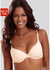 Schalen-BH Lascana, Damen, Gr. 85, Cup D, beige (puder), Microtouch, Obermaterial: 82% Polyamid (TACTEL), 18% Elasthan (LYCRA), Basic, BHs Schalen-BH, mit B&uuml;gel, aus innovativem Spacer-Material, Basic Dessous, Topseller